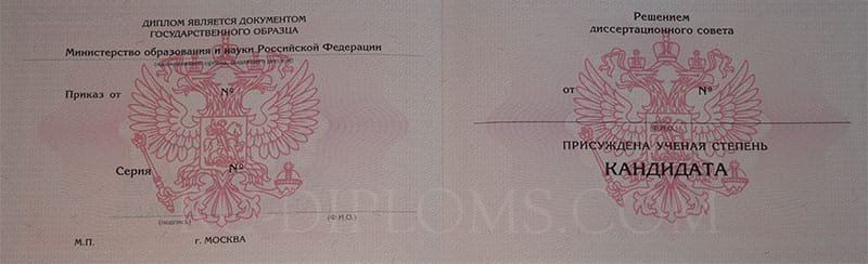 Диплом доктора наук, кандидата наук  